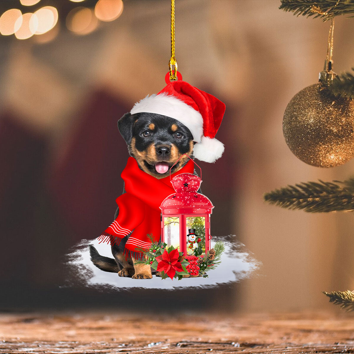 Rottweiler - Christmas Present Ornament