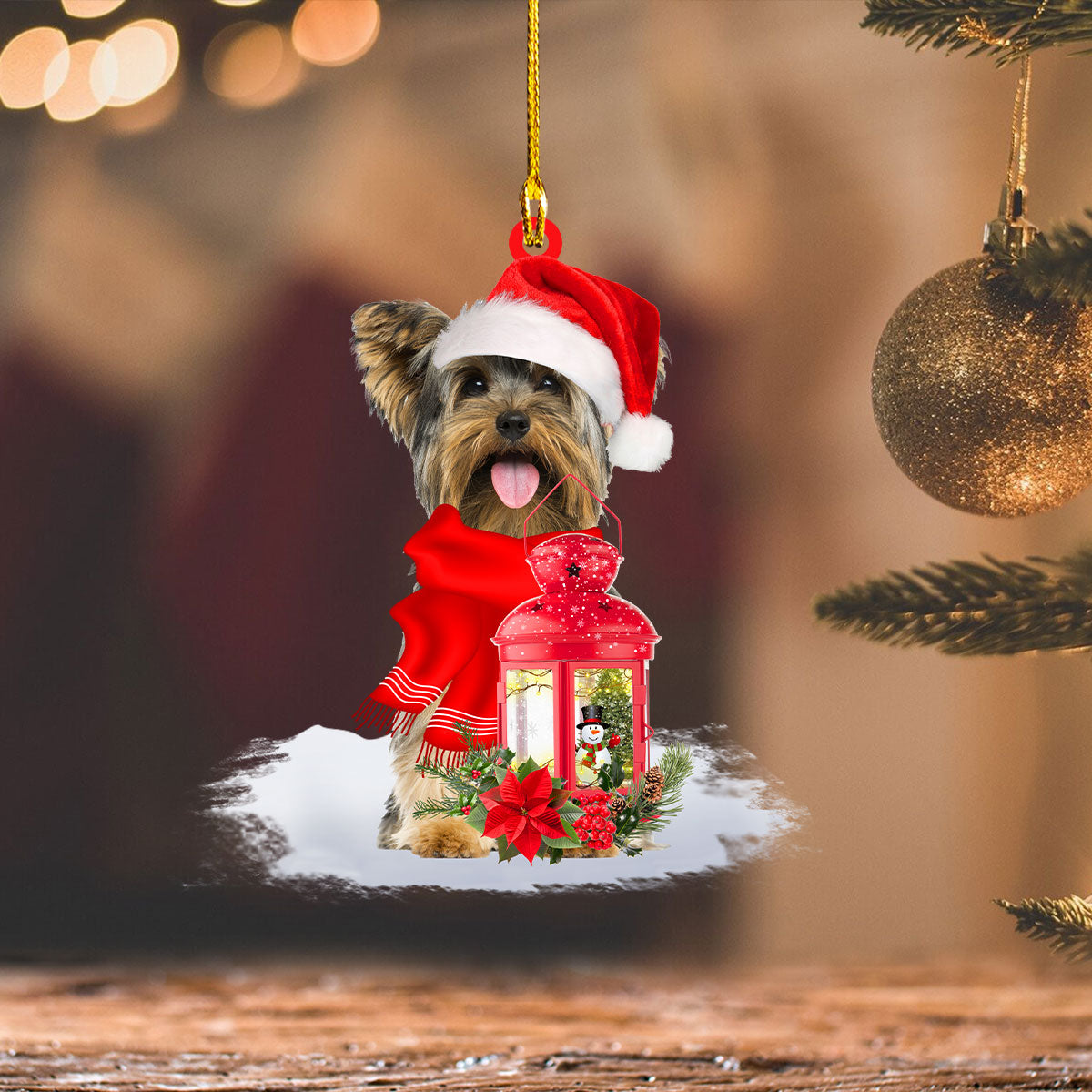 Yorkshire Terrier - Christmas Present Ornament
