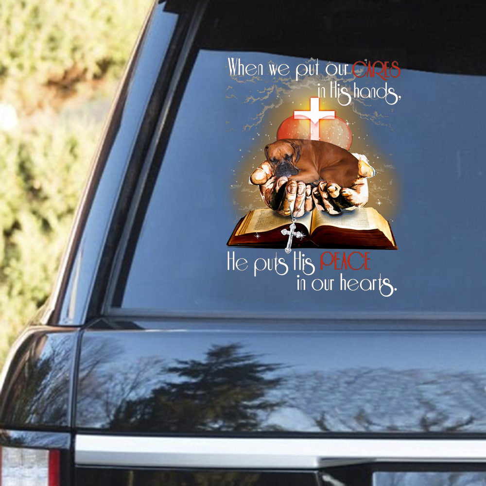 Boxer Car Sticker/We Care