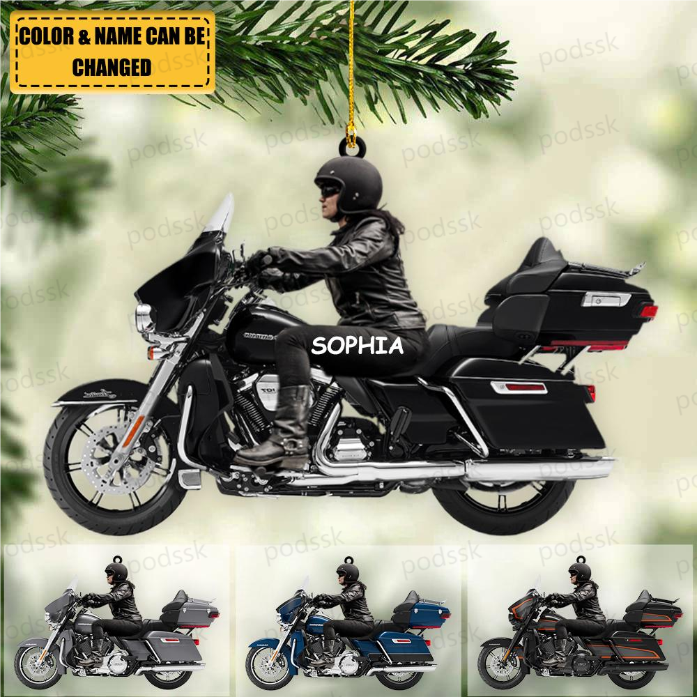 2022 New Release Personalized Woman Biker Harley Davidson Motorcycle Ornament