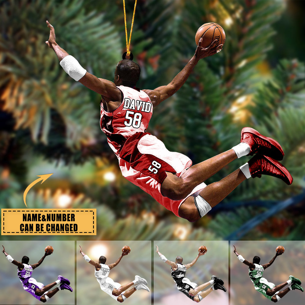 Custom Personalized Basketball Player Acrylic Christmas Ornament, Gift For Basketball Lovers