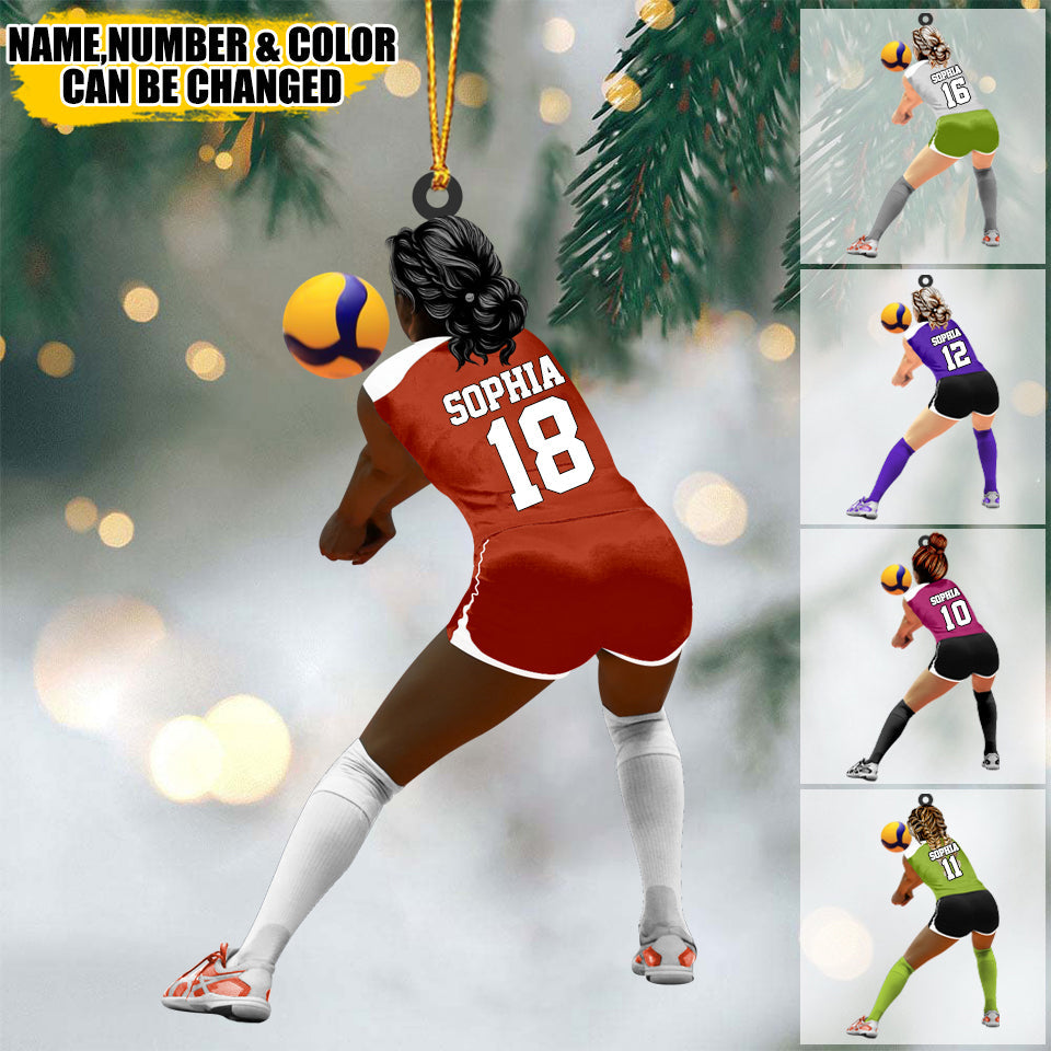 Personalized Volleyball Player Acrylic Christmas Ornament - Gift For Volleyball Players