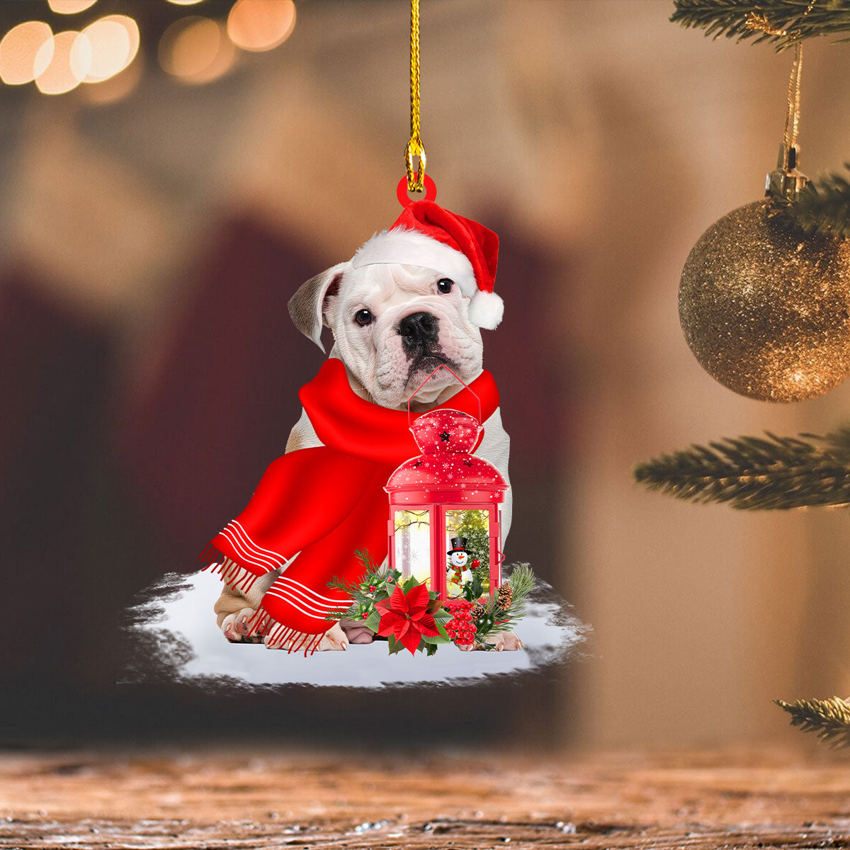 English Bulldog - Christmas Present Ornament
