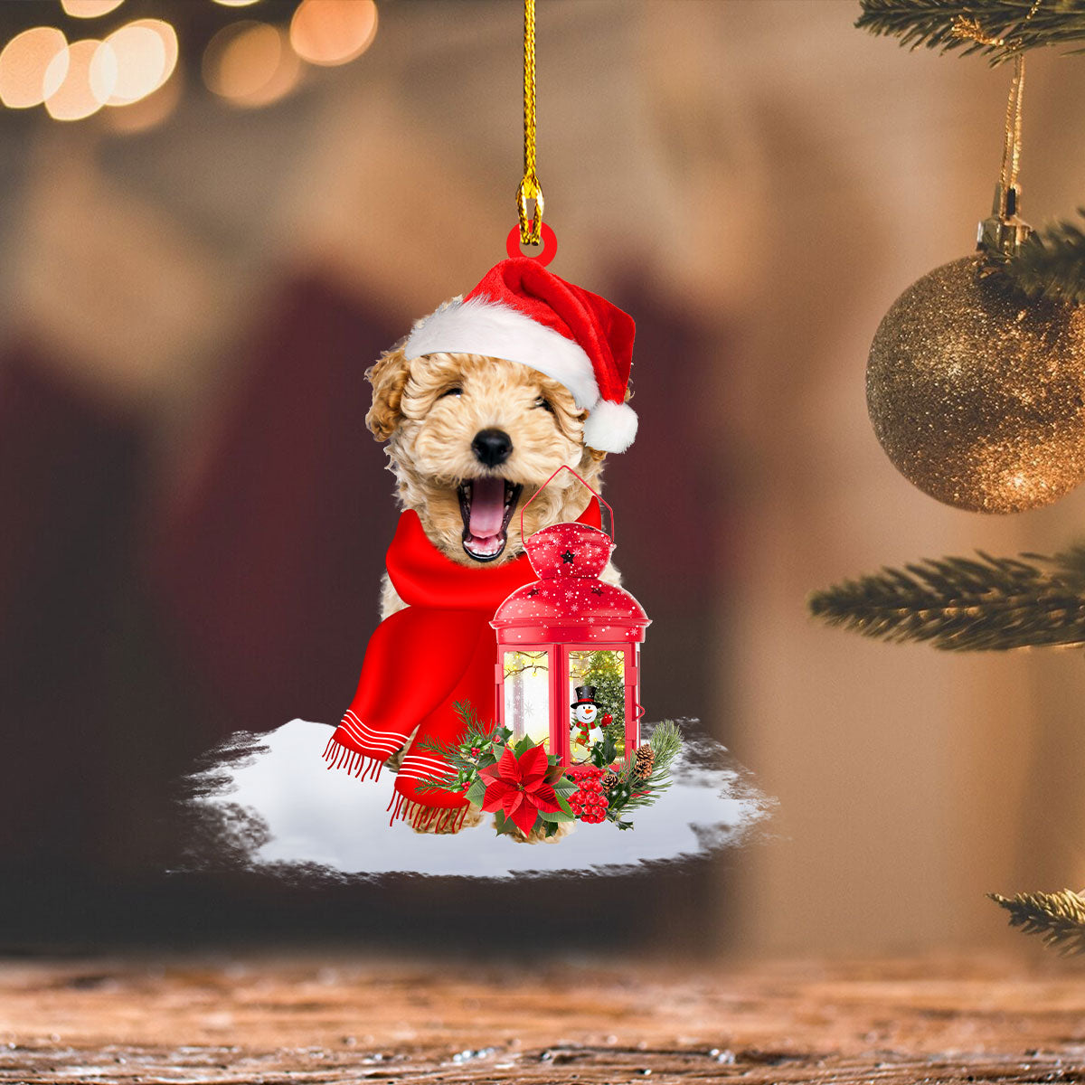 Poodle - Christmas Present Ornament