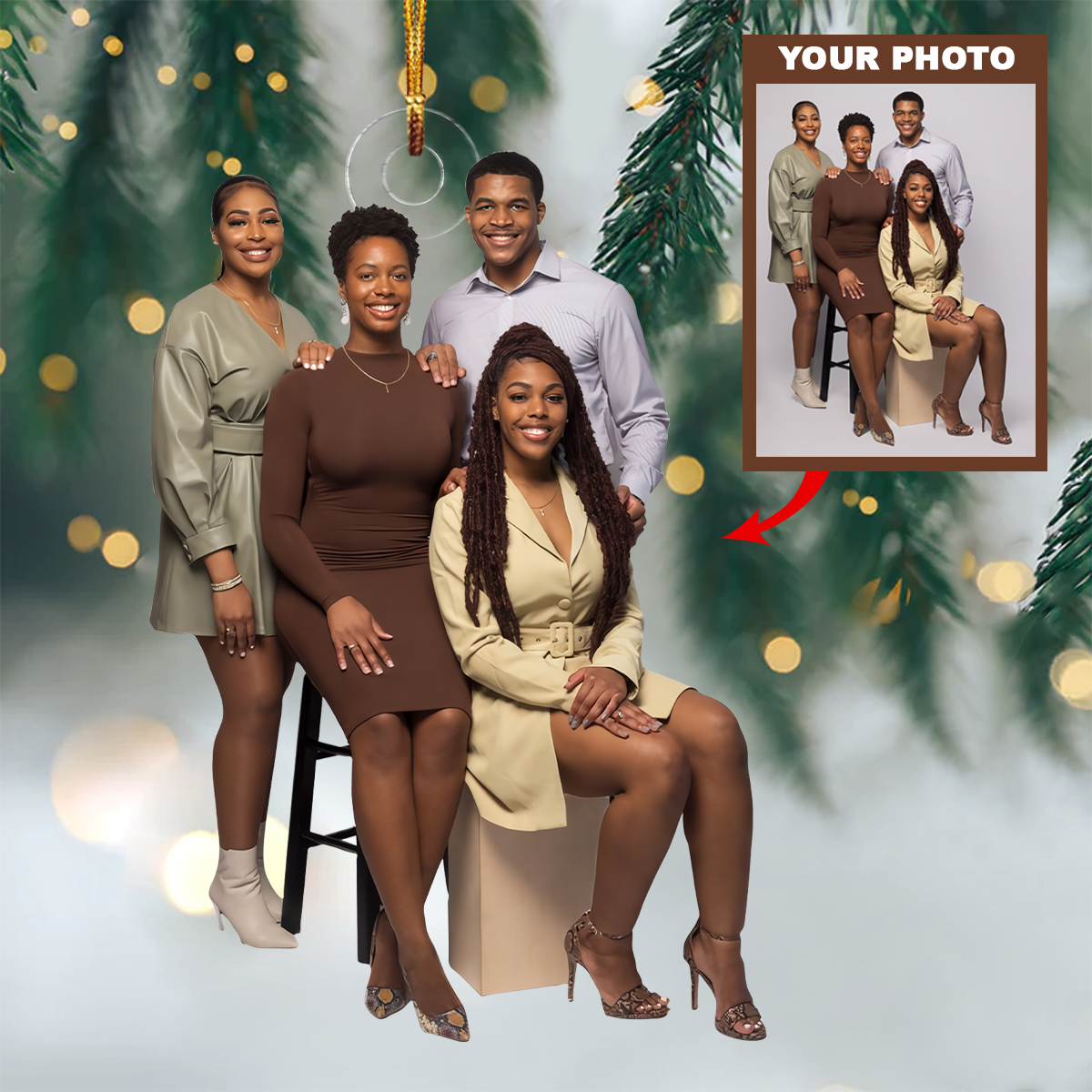 New Release Personalized Love Family Upload Photo Christmas Ornament