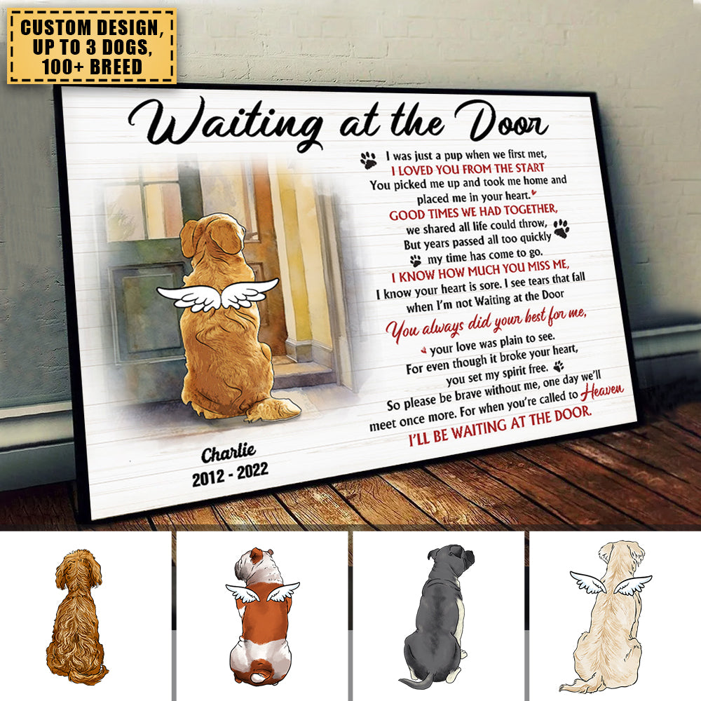 Waiting At The Door, Gift For Dog Lover, Personalized Poster