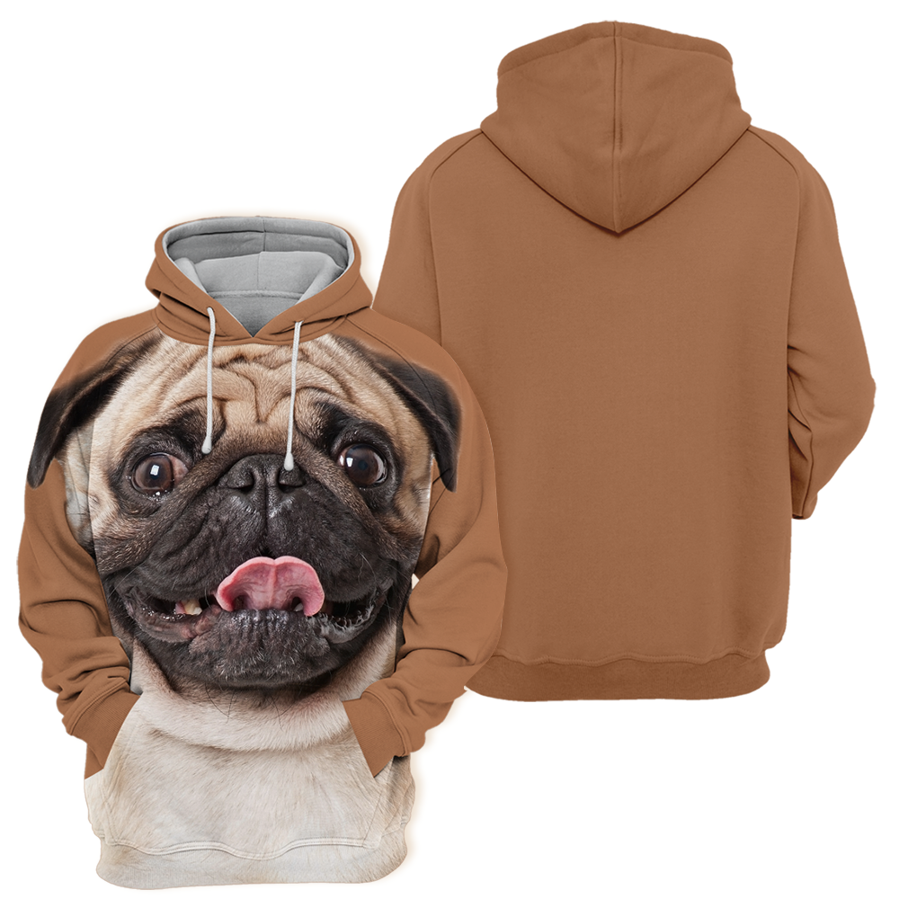 Unisex 3D Graphic Hoodies Animals Dogs Pug Adorable