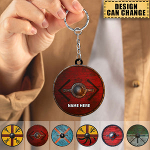 Personalized Viking Shields Warrior Keychain