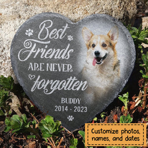 Custom Photo Best Friends Are Never Forgotten - Memorial Personalized Custom Memorial Stone - Sympathy Gift, Gift For Pet Owners, Pet Lovers