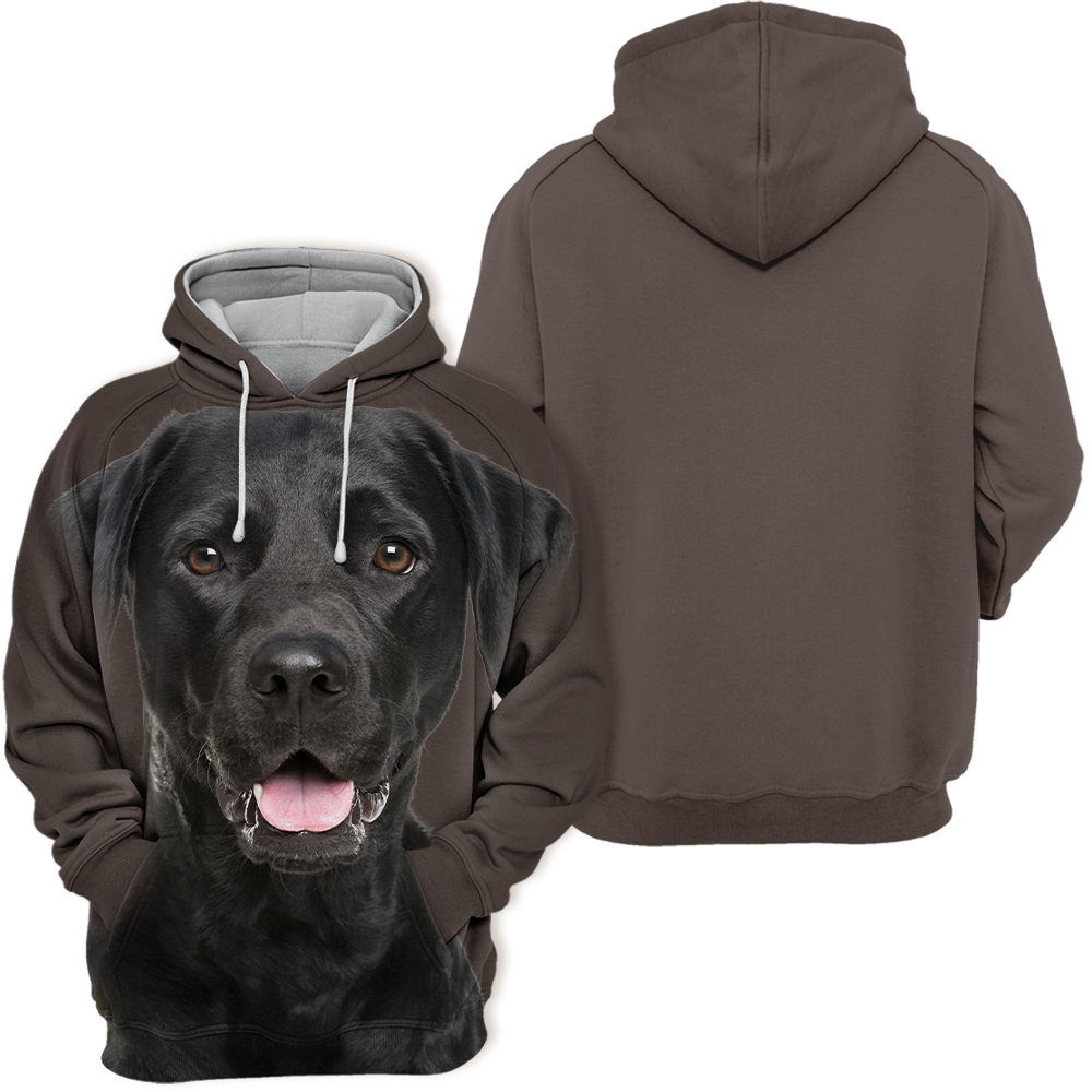 Unisex 3D Graphic Hoodies Animals Dogs Labrador Black Smile
