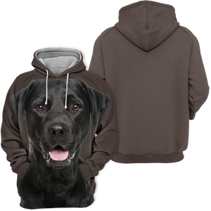 Unisex 3D Graphic Hoodies Animals Dogs Labrador Black Smile
