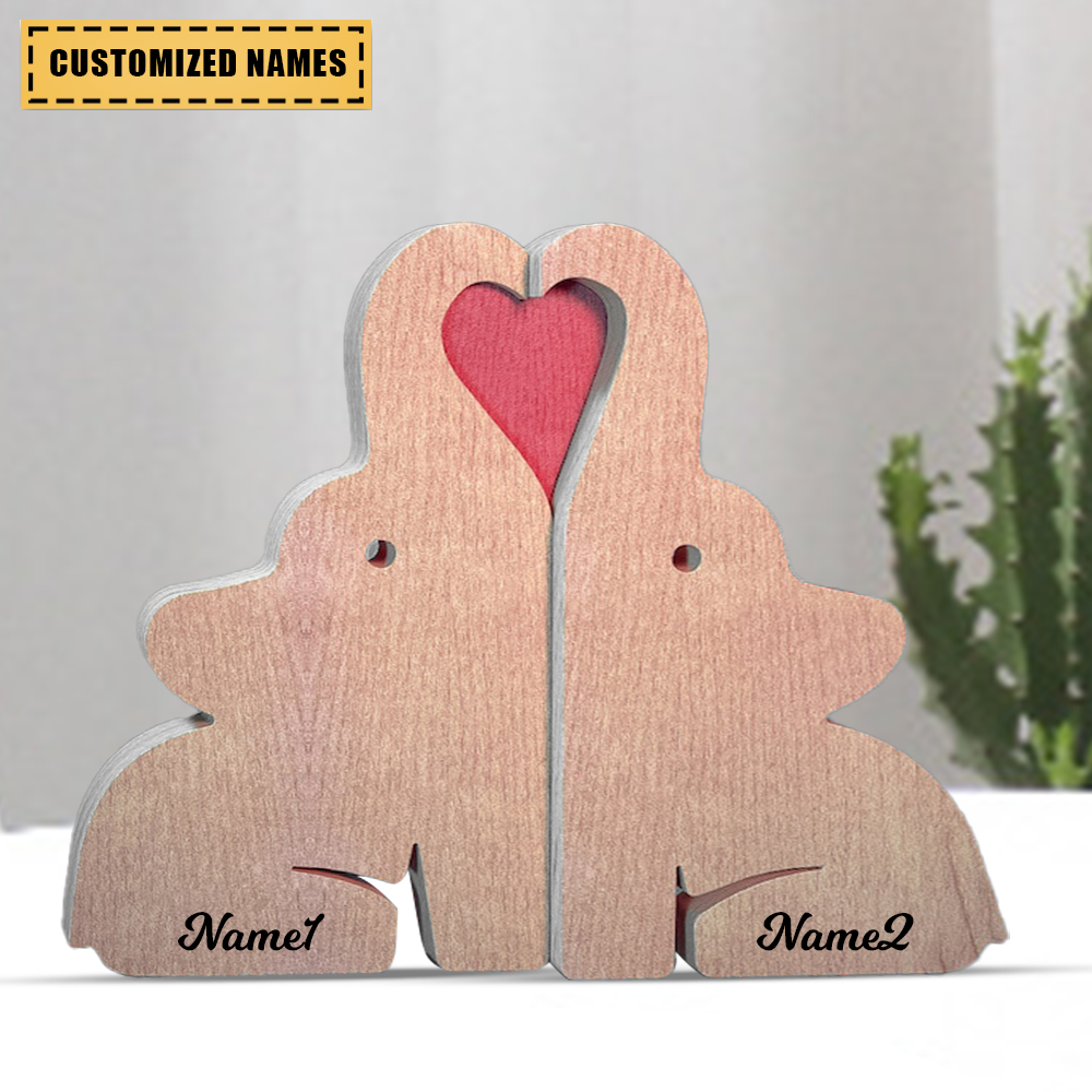Wooden Elephant Couples  Anniversary Gift Couple puzzle-Gift For Couples