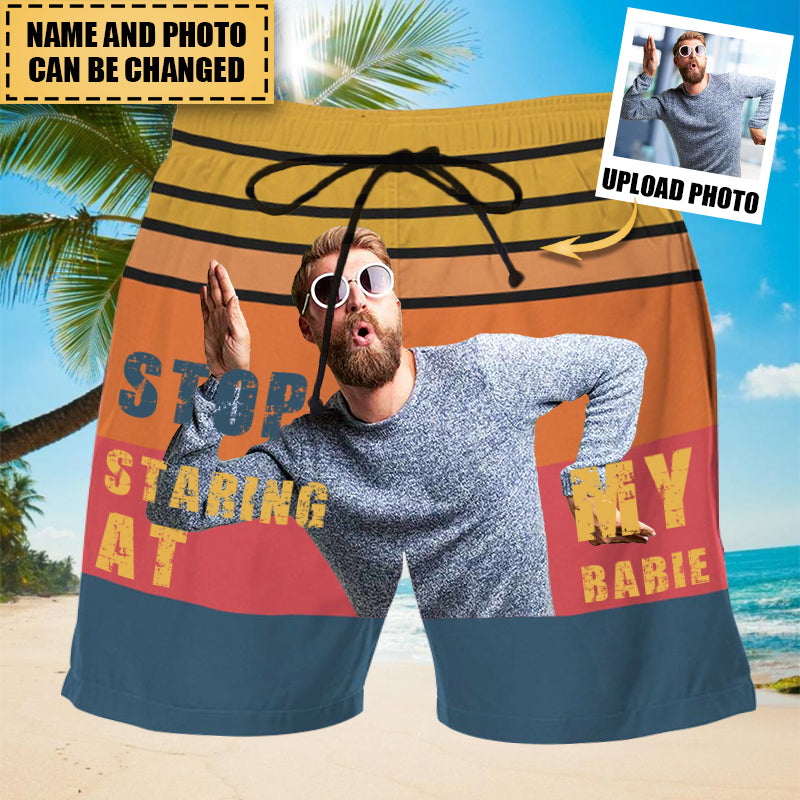 Personalized Stop Staring At My Pet/Upload Photo- Custom Trunks
