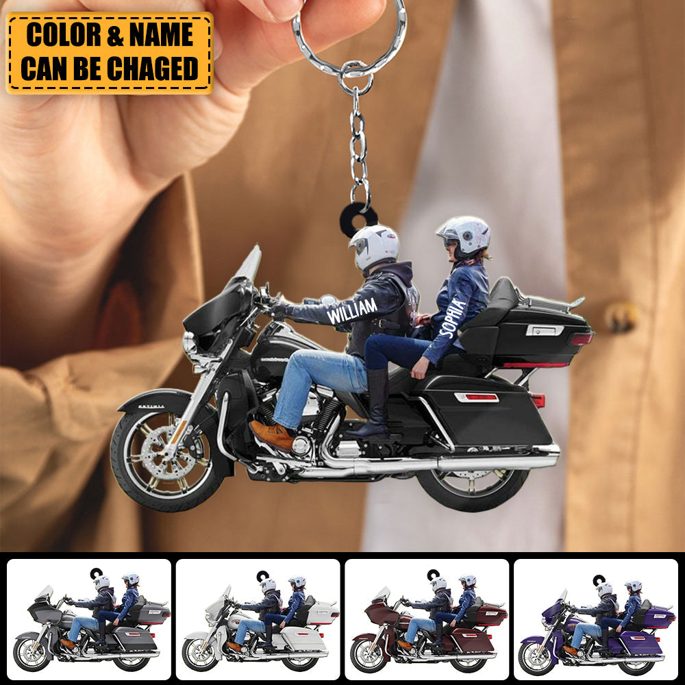 New Release Personalized Biker/Motorcycle Couple Acrylic Keychain