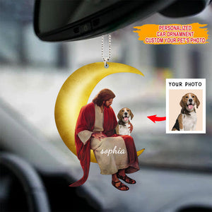 Jesus Car Ornament, Custom Photo And Name, Personalized Acrylic Ornament