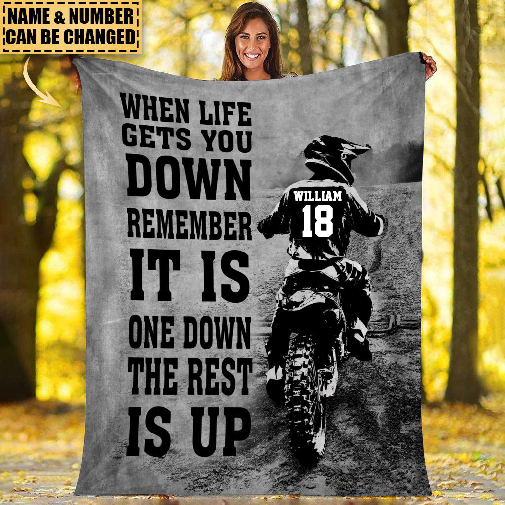 Personalized Motocross Fleece Blanket - When Life Gets You Down