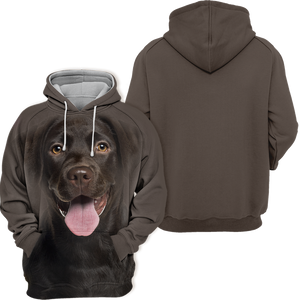 Unisex 3D Graphic Hoodies Animals Dogs Labrador Black Laugh