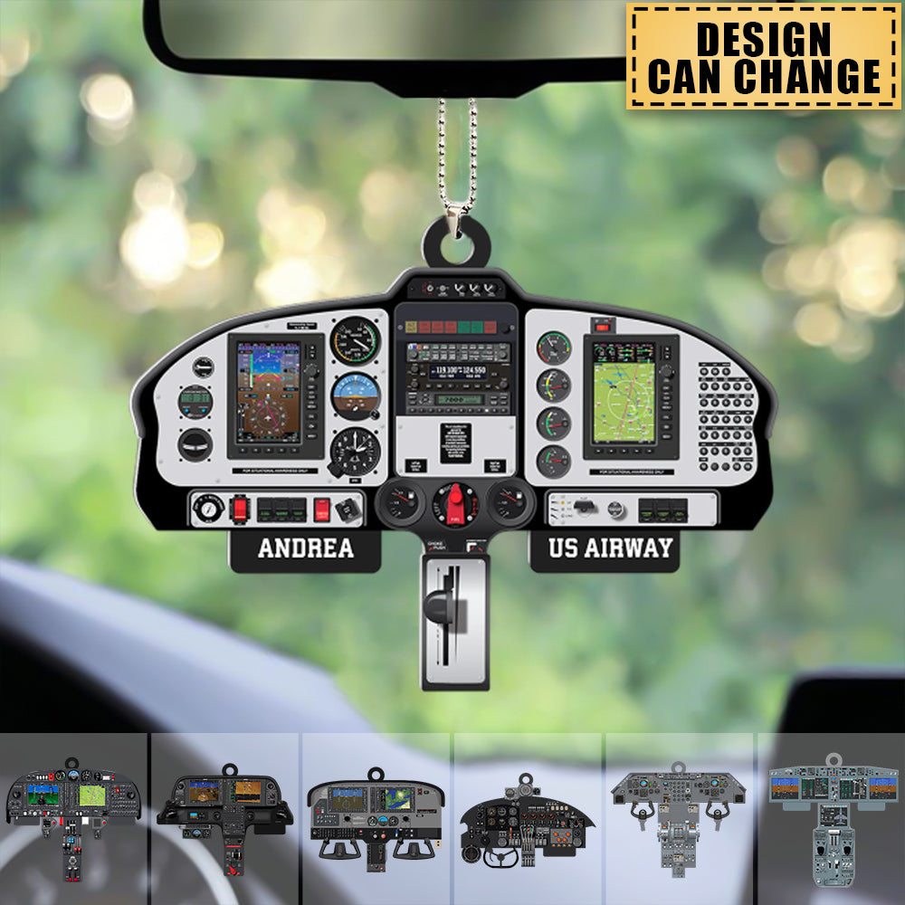 Personalized Aircraft Cockpit Ornament, Christmas Tree Decor - Gift For Pilot