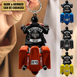 Biker Motorcycle Racing Personalized Keychain