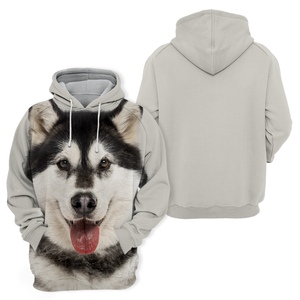 Unisex 3D Graphic Hoodies Animals Dogs Alaskan Husky Laugh