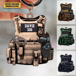 Personalized Police Keychain Police Bulletproof Custom Shaped Acrylic Keychain