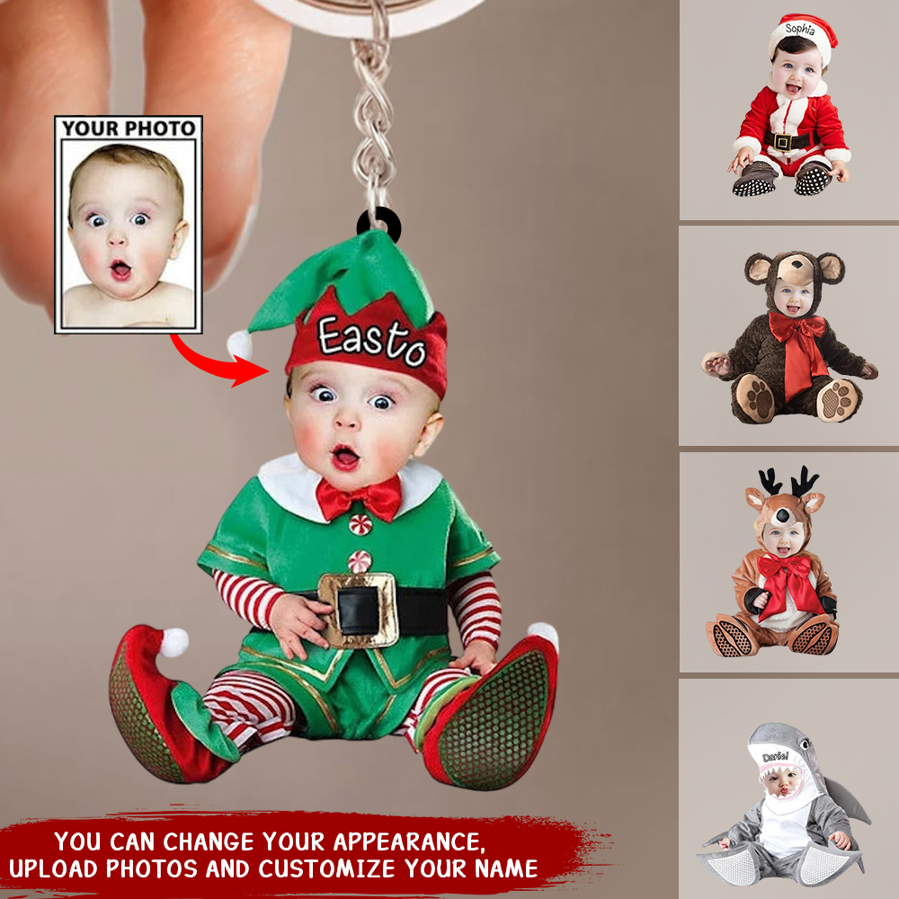 Personalized Photo Baby Acrylic Keychain-Custom Gift For Family Members