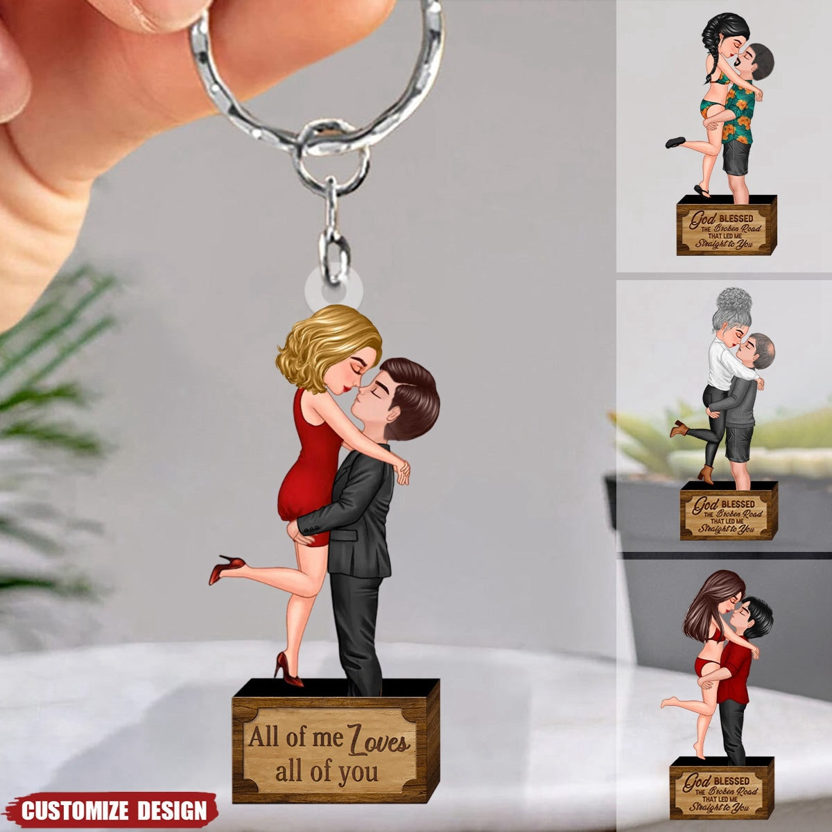 Couple Key Chain God Blessed - Couple Personalized Acrylic Keychain - Gift For Couple ...