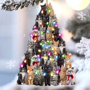 Cat lovely tree gift for cat lover gift for cat mom ornament