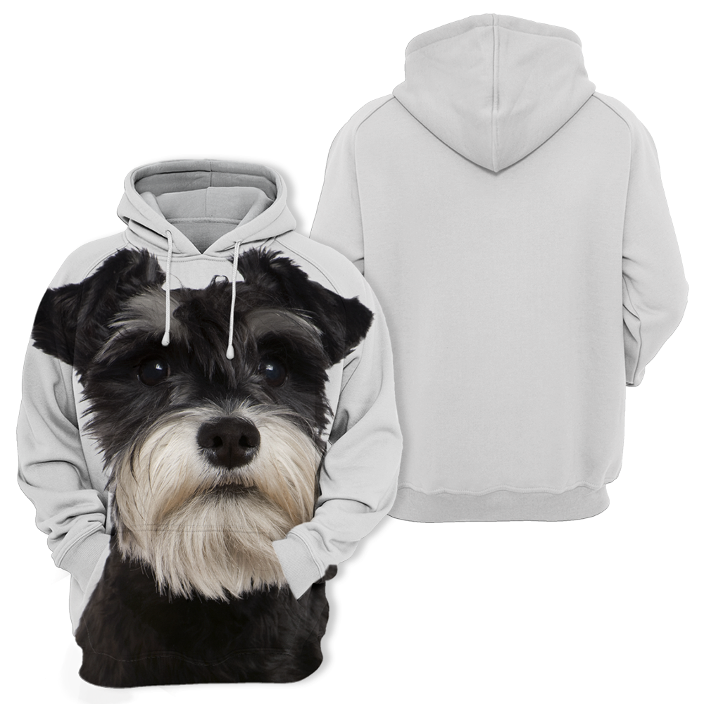 Unisex 3D Graphic Hoodies Animals Dogs Miniature Schnauzer Black