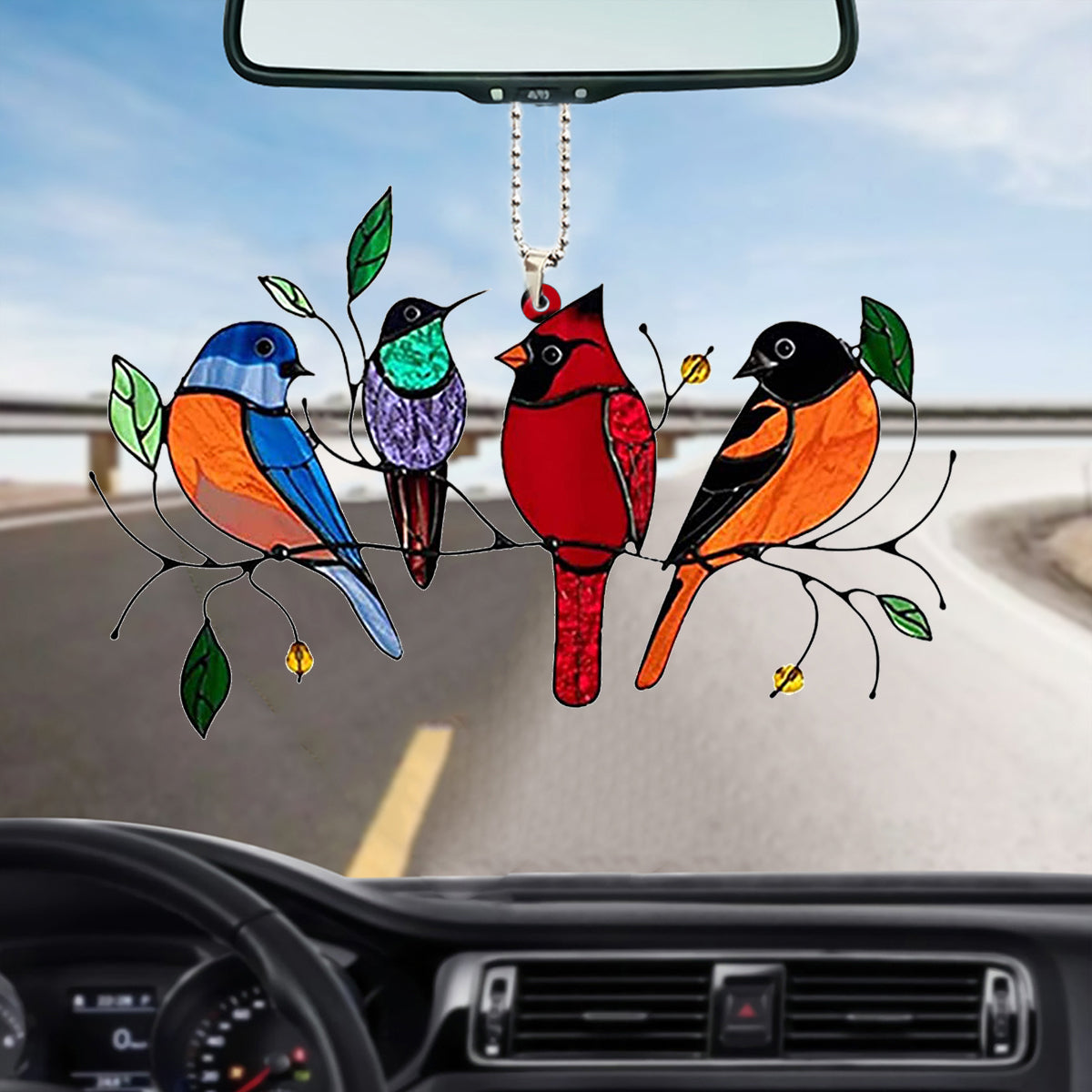 Birds On Tree Acrylic Car Hanging Ornament