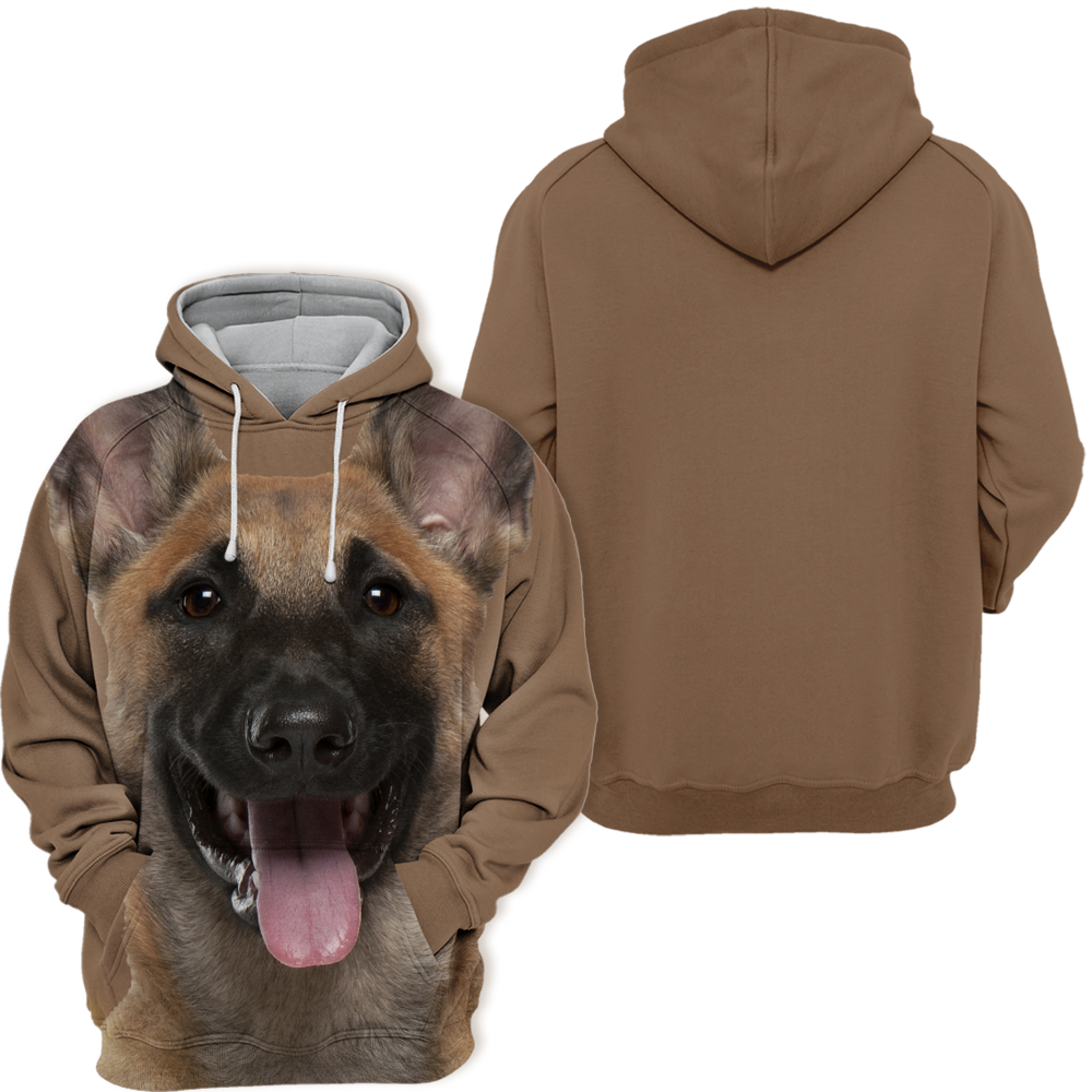 Unisex 3D Graphic Hoodies Animals Dogs Belgian Shepherd Malinois Happy