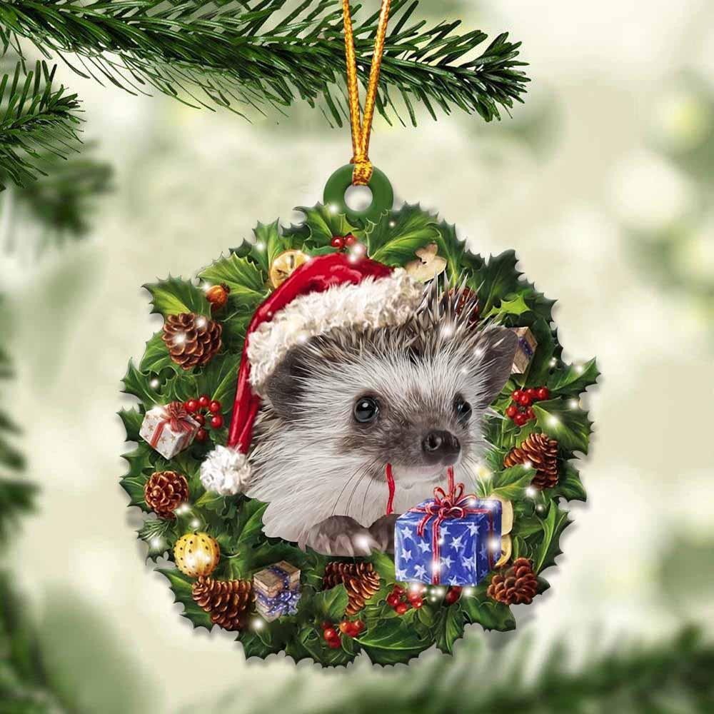 Hedgehog and Christmas gift for her gift for him gift for Hedgehog lover ornament