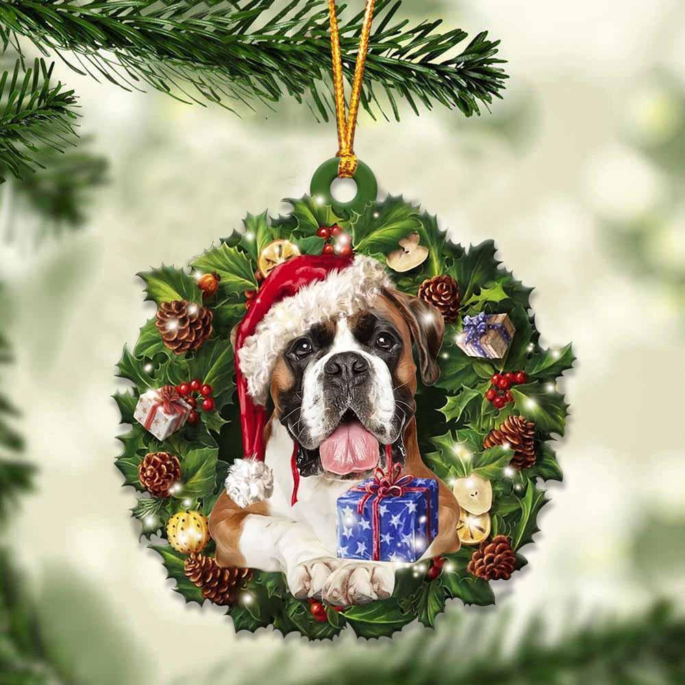 Boxer and Christmas gift for her gift for him gift for Boxer lover ornament