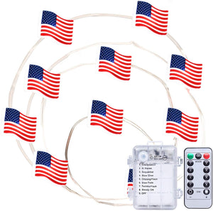 American Flag Lights String-30led/10 feet long