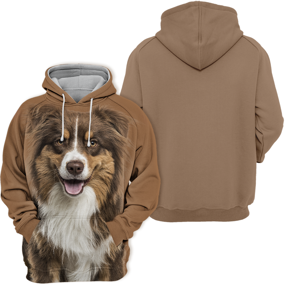 Unisex 3D Graphic Hoodies Animals Dogs Australian Shepherd Smile