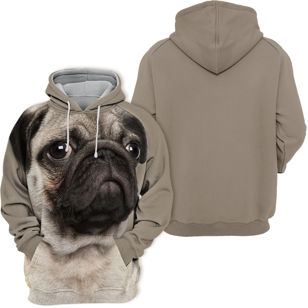 Unisex 3D Graphic Hoodies Animals Dogs Pug Quiet