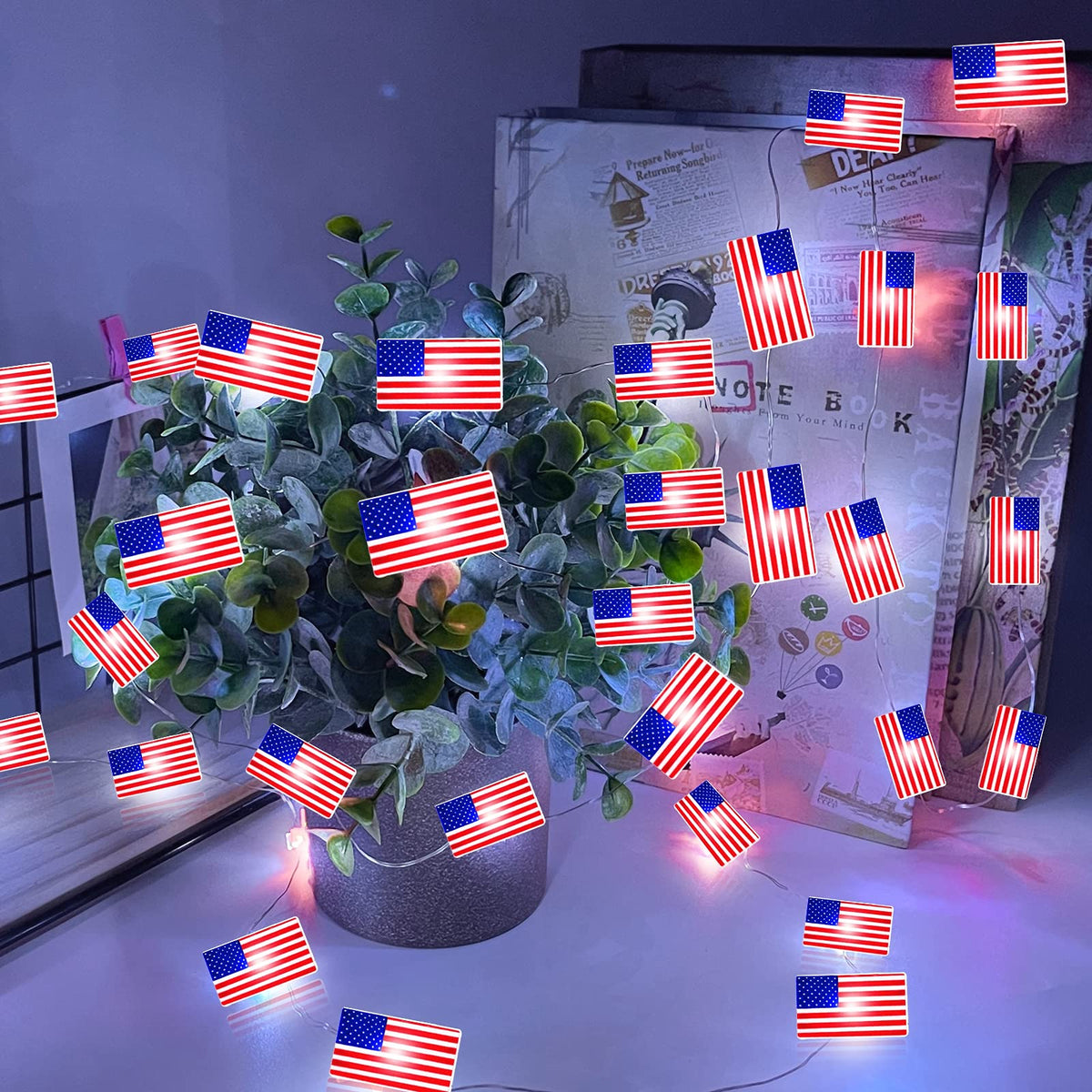 American Flag Lights String-30led/10 feet long