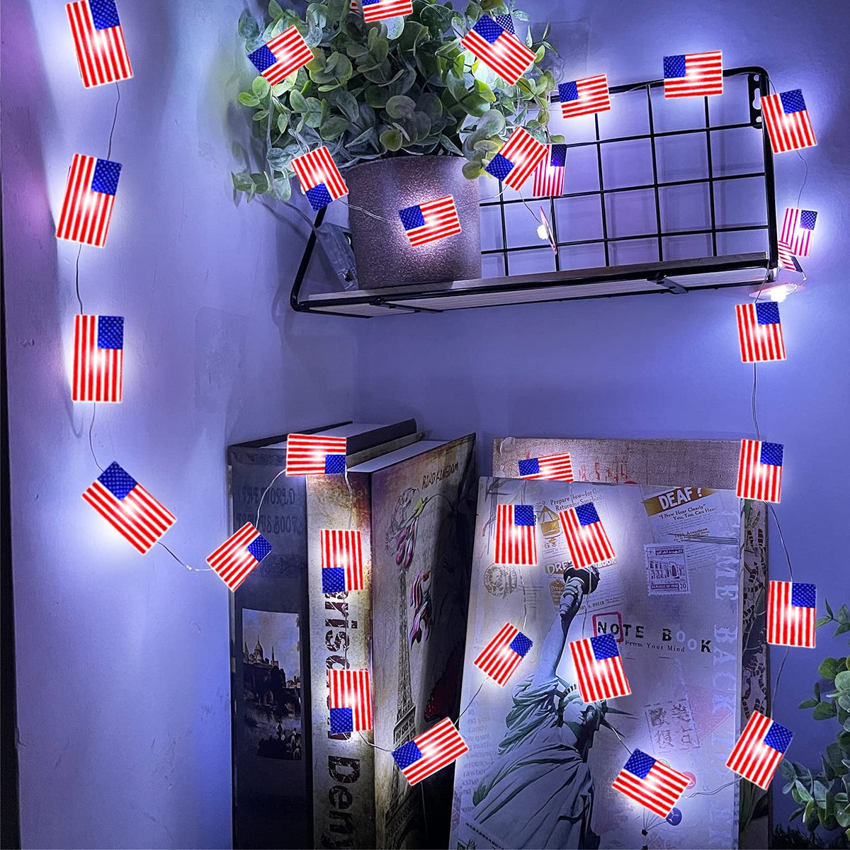 American Flag Lights String-30led/10 feet long