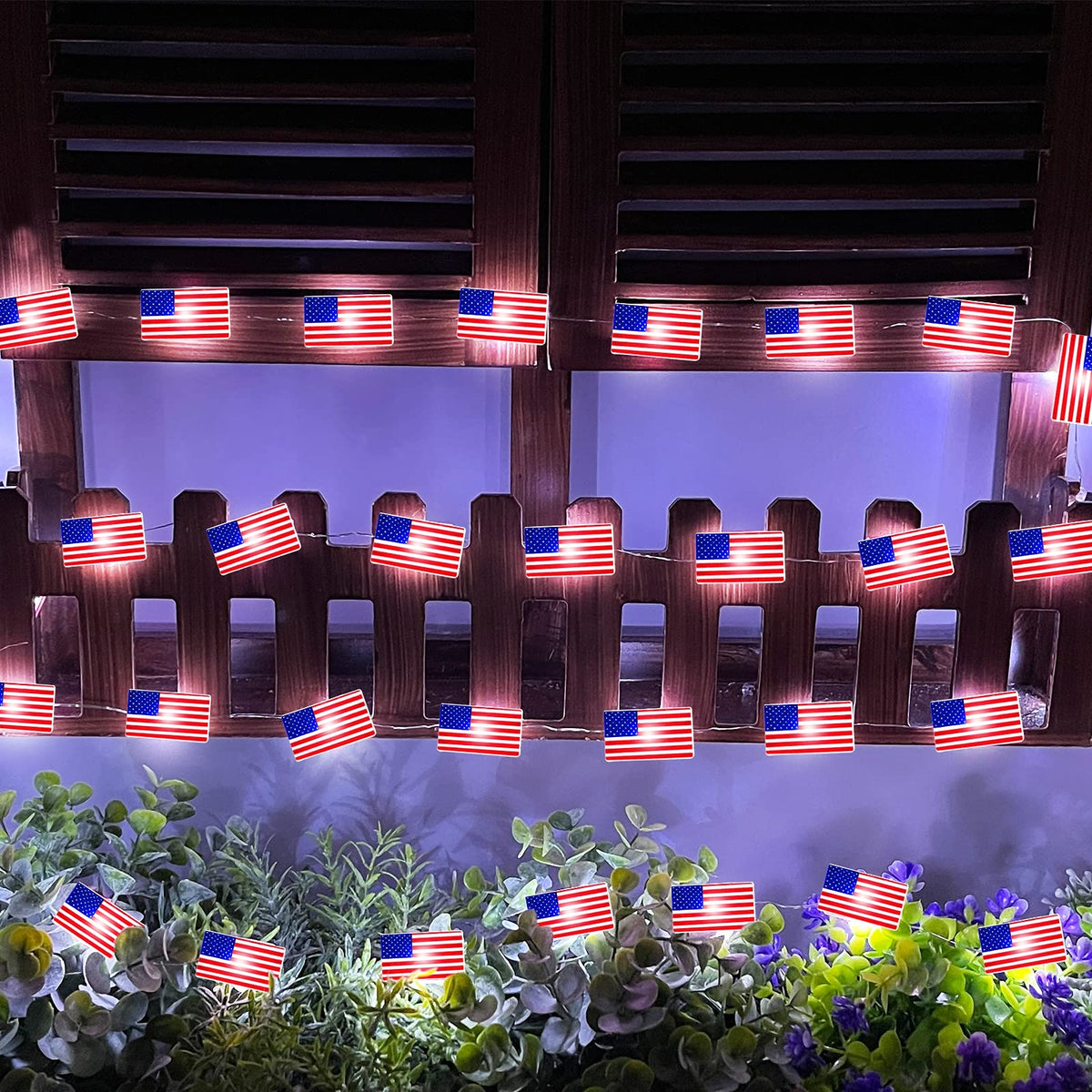 American Flag Lights String-30led/10 feet long
