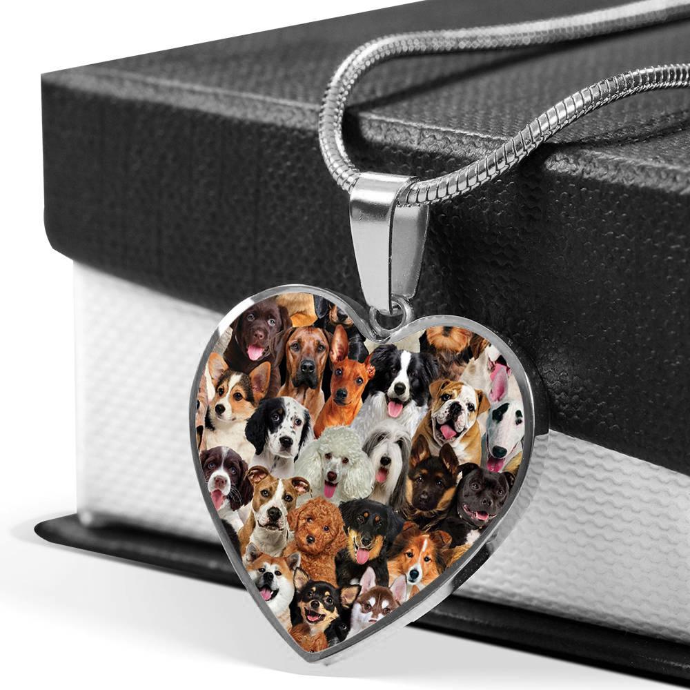 A Bunch Of Dogs 02 Heart Necklace