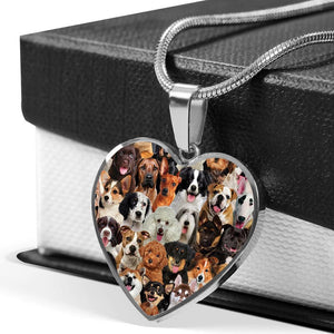 A Bunch Of Dogs 02 Heart Necklace