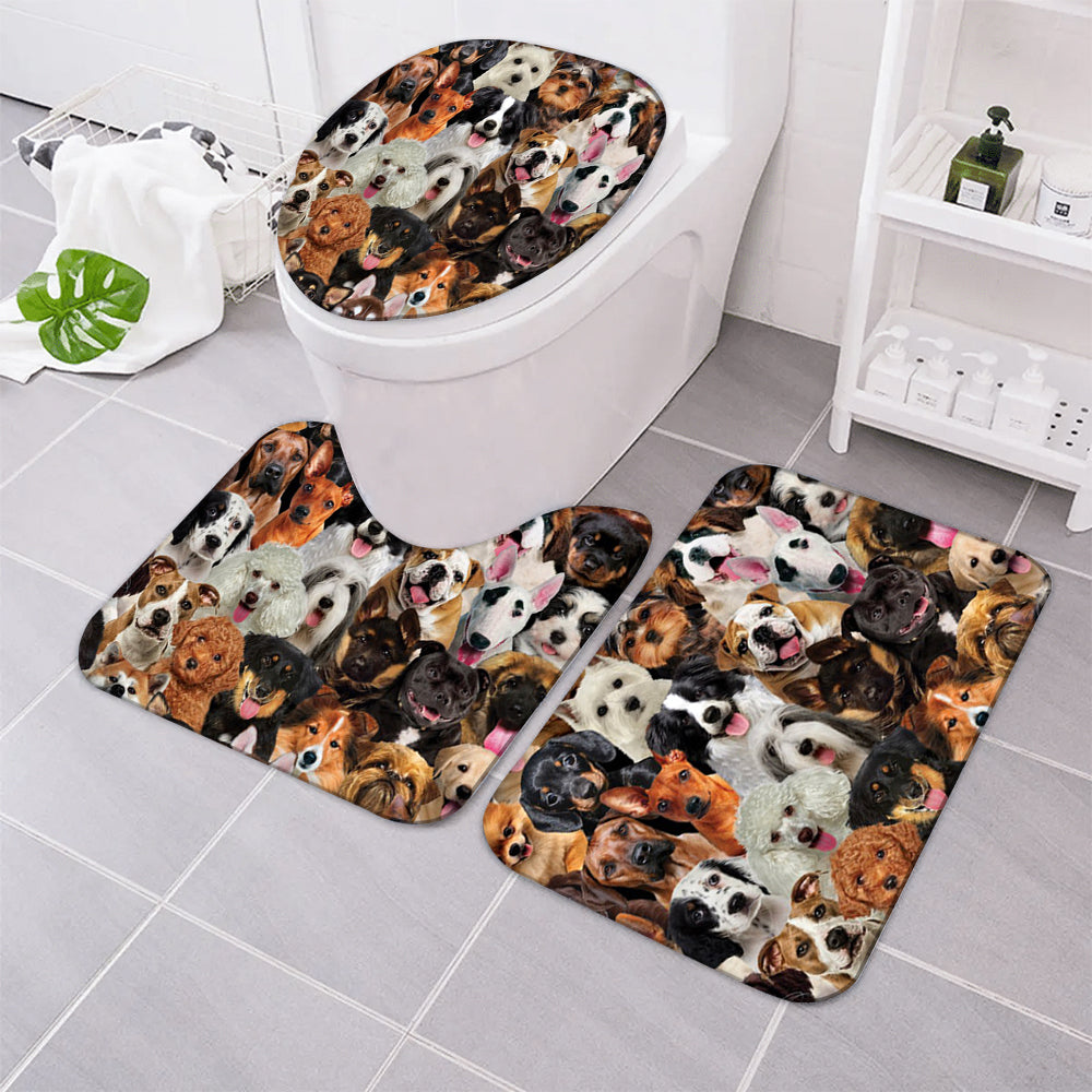 A Bunch Of Dogs02 Bathroom Mat Set