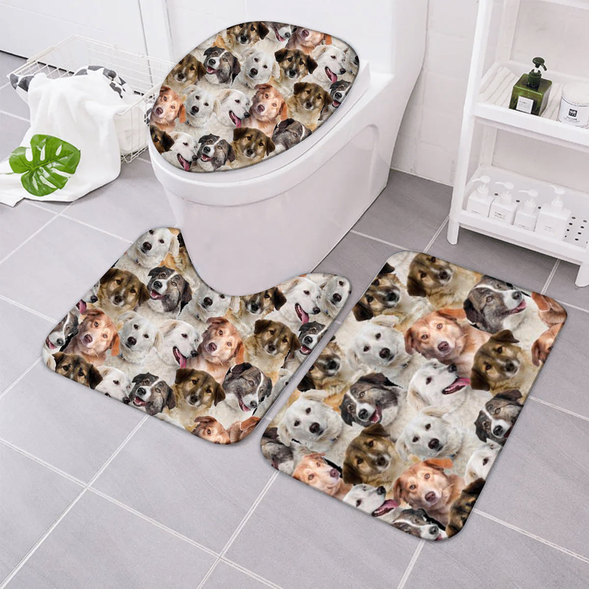 A Bunch Of Aidies Bathroom Mat Set