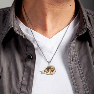 Airedale Terrier Sleeping Angel Stainless Steel Necklace