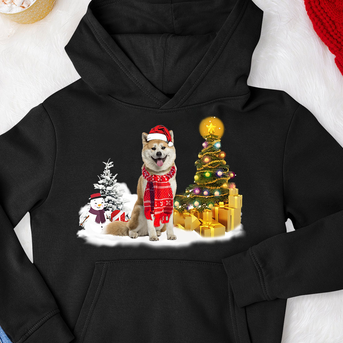 Unisex Merry Christmas Akita Hoodie