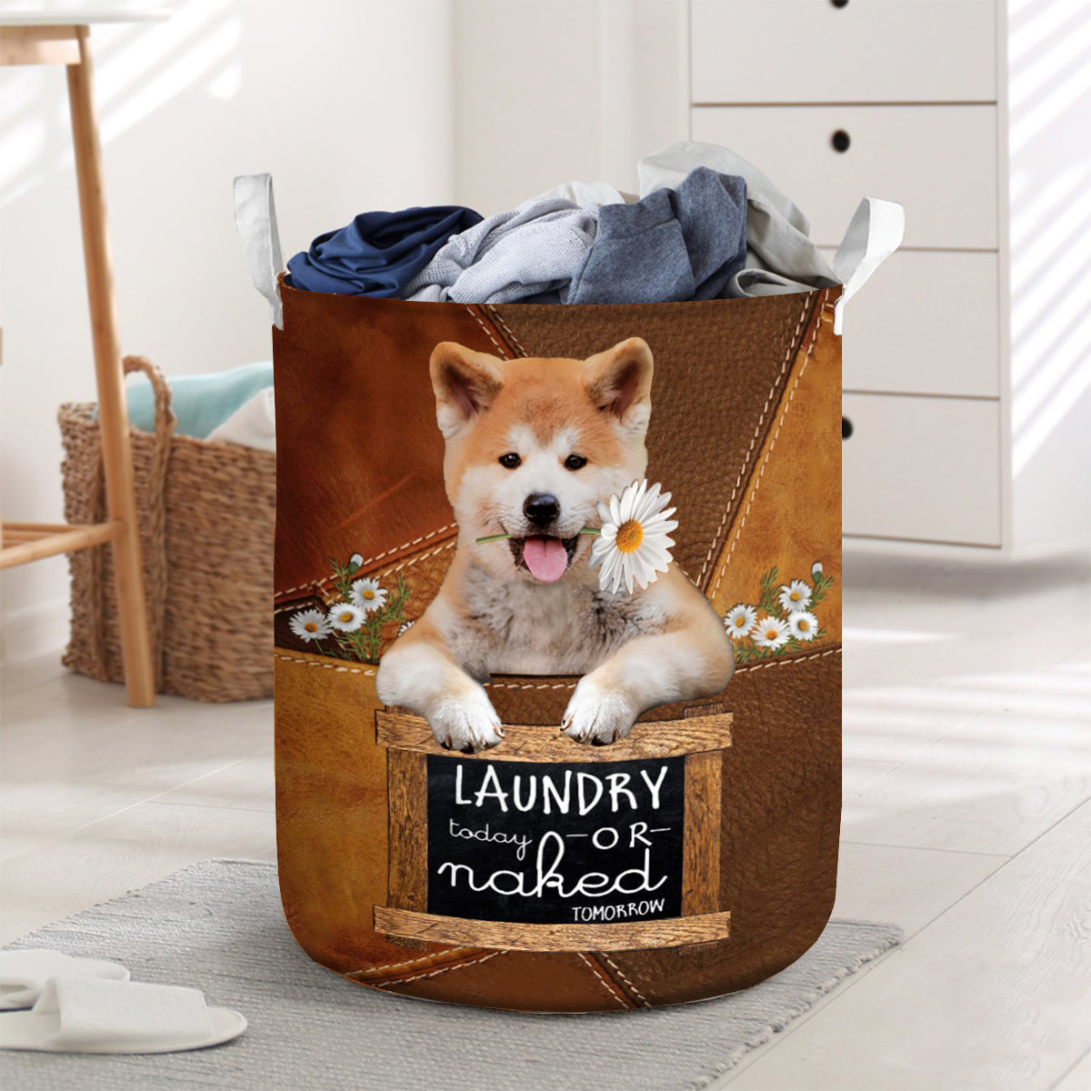 Akita Inu Laundry Today Or Naked Tomorrow Laundry Basket