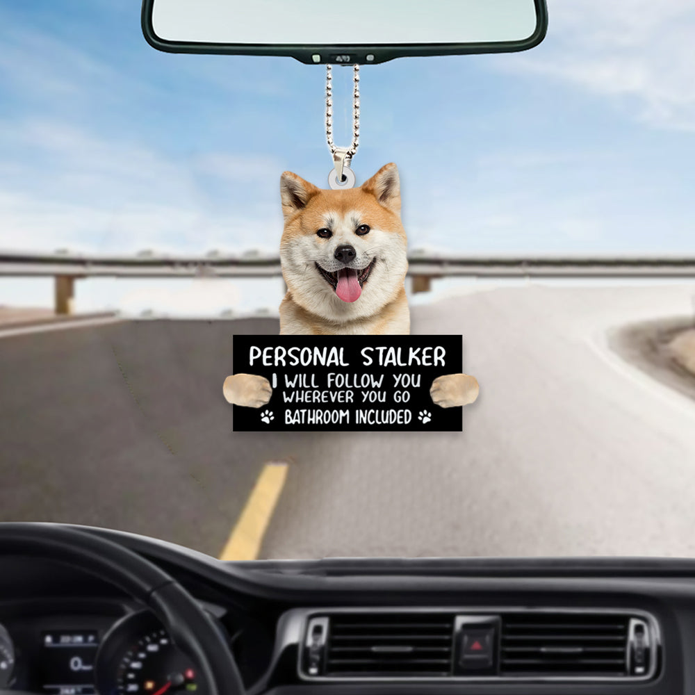 Akita Inu Personal Stalker Car Hanging Ornament