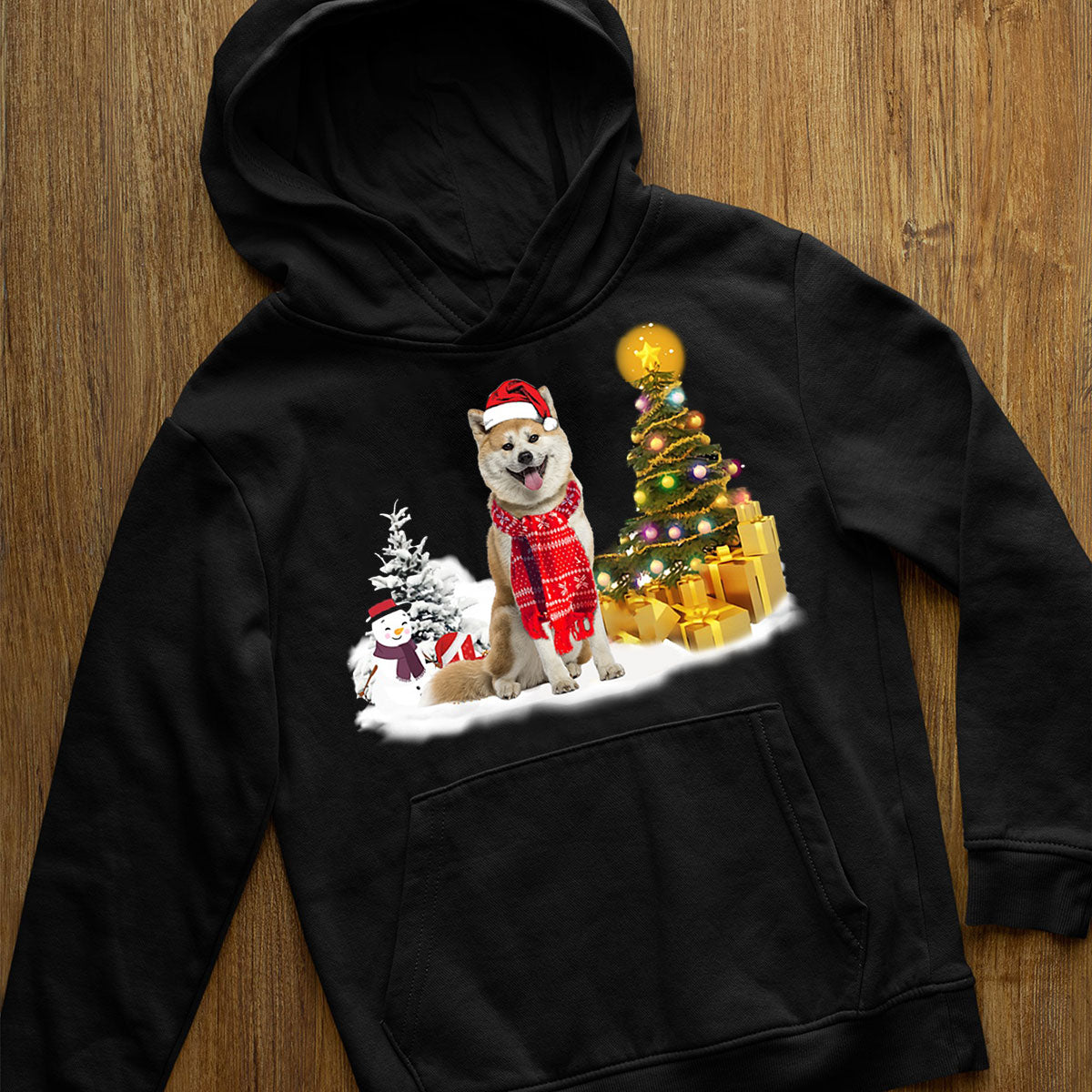 Unisex Merry Christmas Akita Hoodie