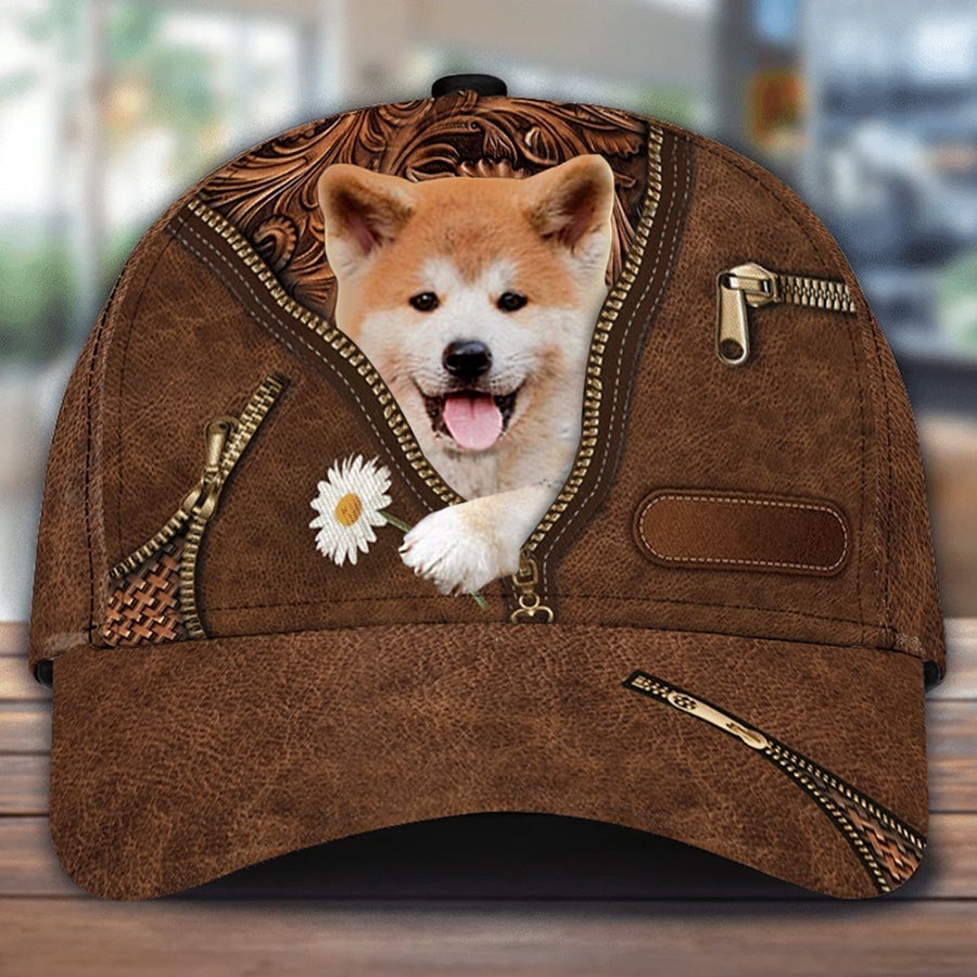 Akita Inu Holding Daisy Unisex Cap