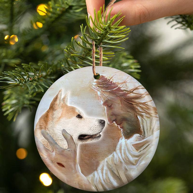 New Release -Akita Inu With God Porcelain/Ceramic Ornament
